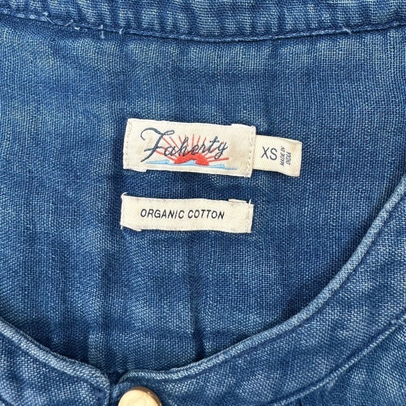 Faherty Isha Basketweave Dress in Indigo Denim Size XS - Picture 8 of 11